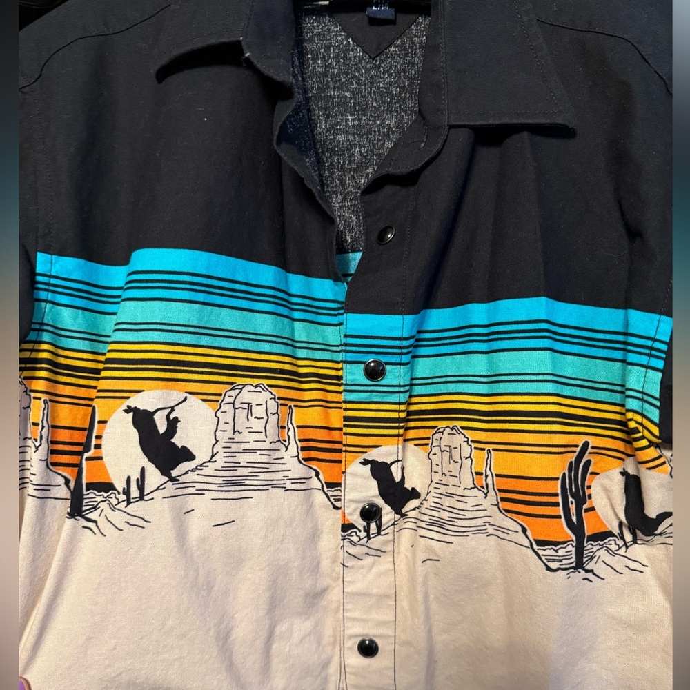 Panhandle Desert Scene Kids Button Down Shirt